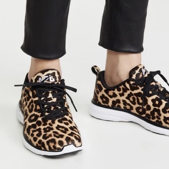 APL Shoes - APL Athletic Propulsion Labs Iconic Pro Leopard Print Calf Hair Sneakers